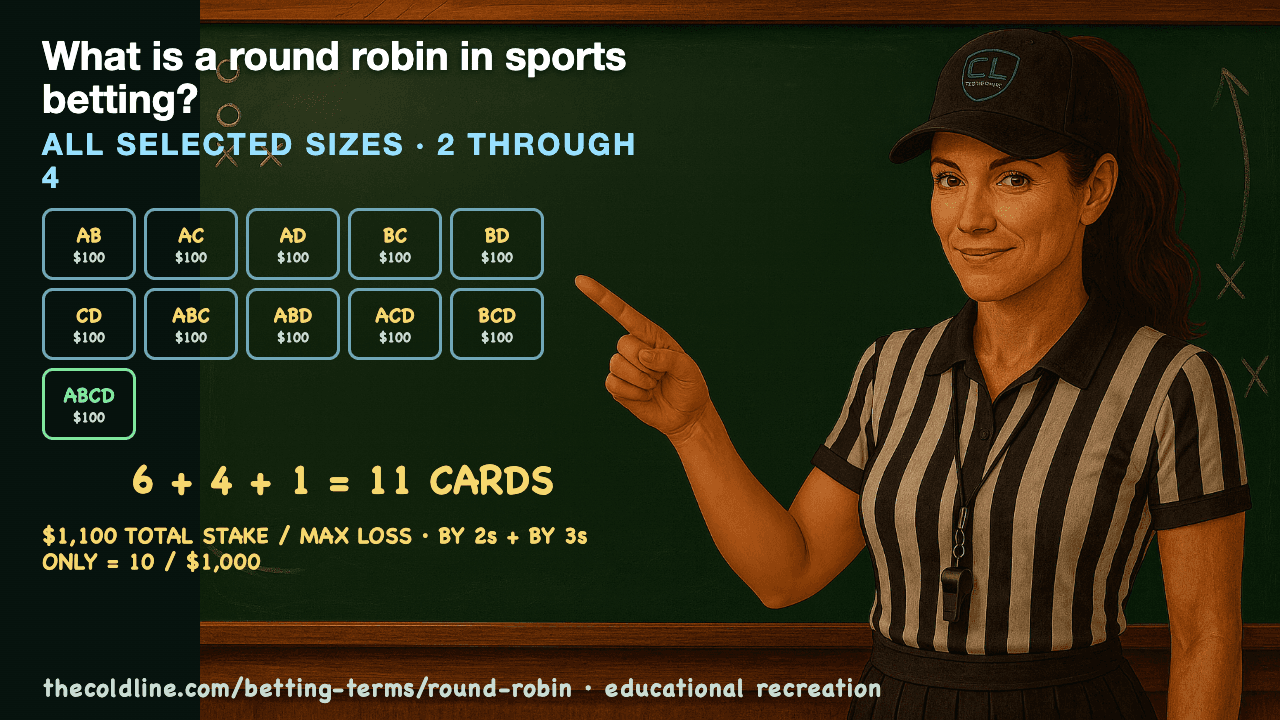 Chalkboard lesson explaining Round Robin with a worked Round Robin example.