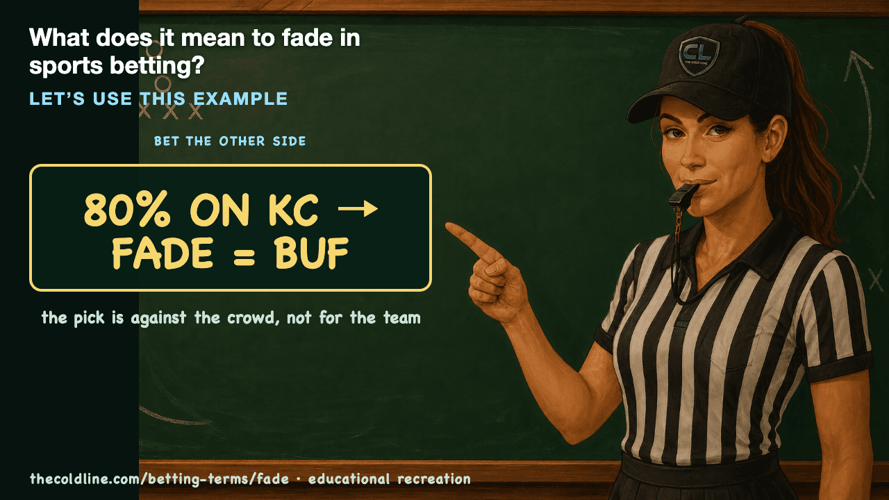 Chalkboard lesson explaining Fade with a worked Fade example.