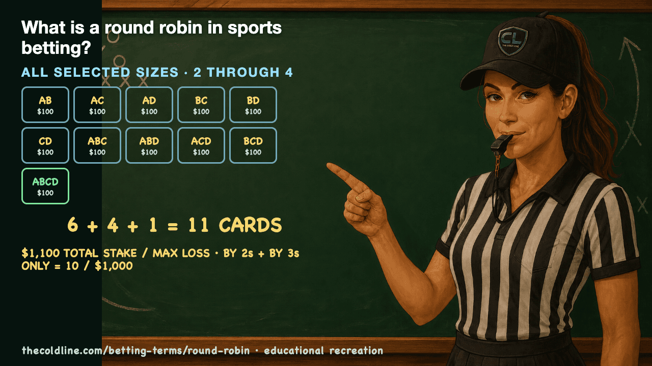 Chalkboard lesson explaining Round Robin with a worked Round Robin example.